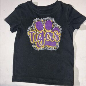 Kids Black T-Shirt with Purple Graphic